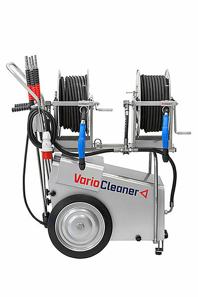 Der frequenzgerelte mobile Hochdruckreiniger von VarioCleaner ist perfekt für die Reinigung mit Kalt- und Warmwasser geeignet.